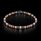 Complete Botswana agate bracelet on black background