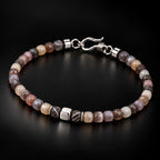 Angled Botswana agate bracelet with S925 silver hook clasp