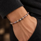 Botswana agate bracelet worn on wrist