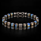 L&X natural labradorite and obsidian bracelet with S925 silver