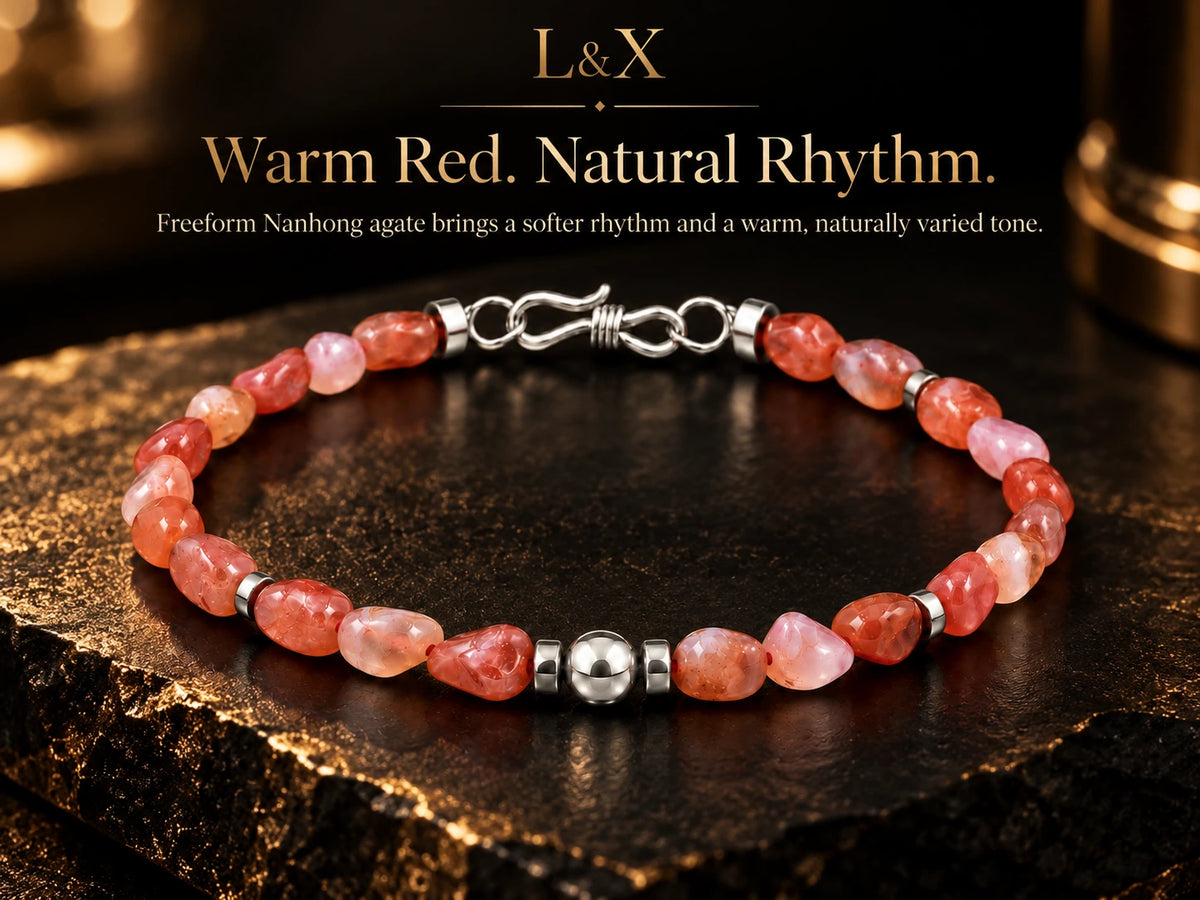 Warm red natural rhythm of freeform Nanhong agate