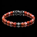 Complete natural freeform Nanhong agate bracelet with S925 silver
