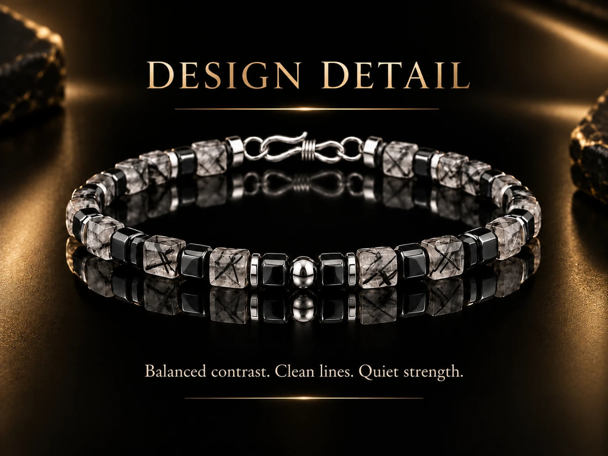 BLACK RUTILATED QUARTZ. STRUCTURED BY CONTRAST.