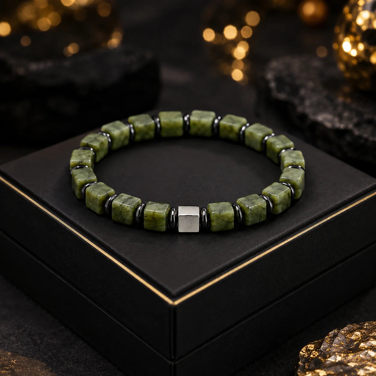 Natural Jade & Hematite Bracelet | S925 Silver