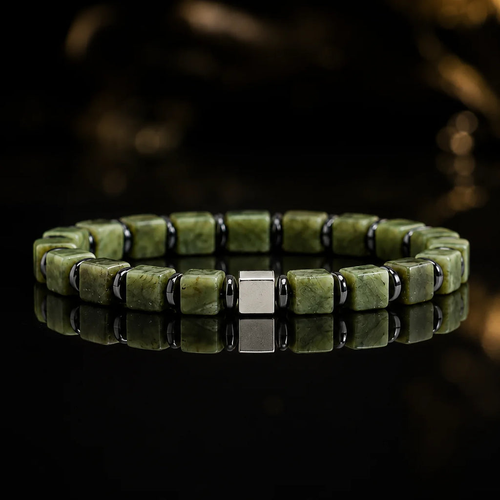 Natural Jade & Hematite Bracelet | S925 Silver