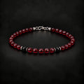 Garnet & Black Obsidian Bracelet with S925 Silver