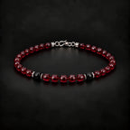 Garnet & Black Obsidian Bracelet with S925 Silver