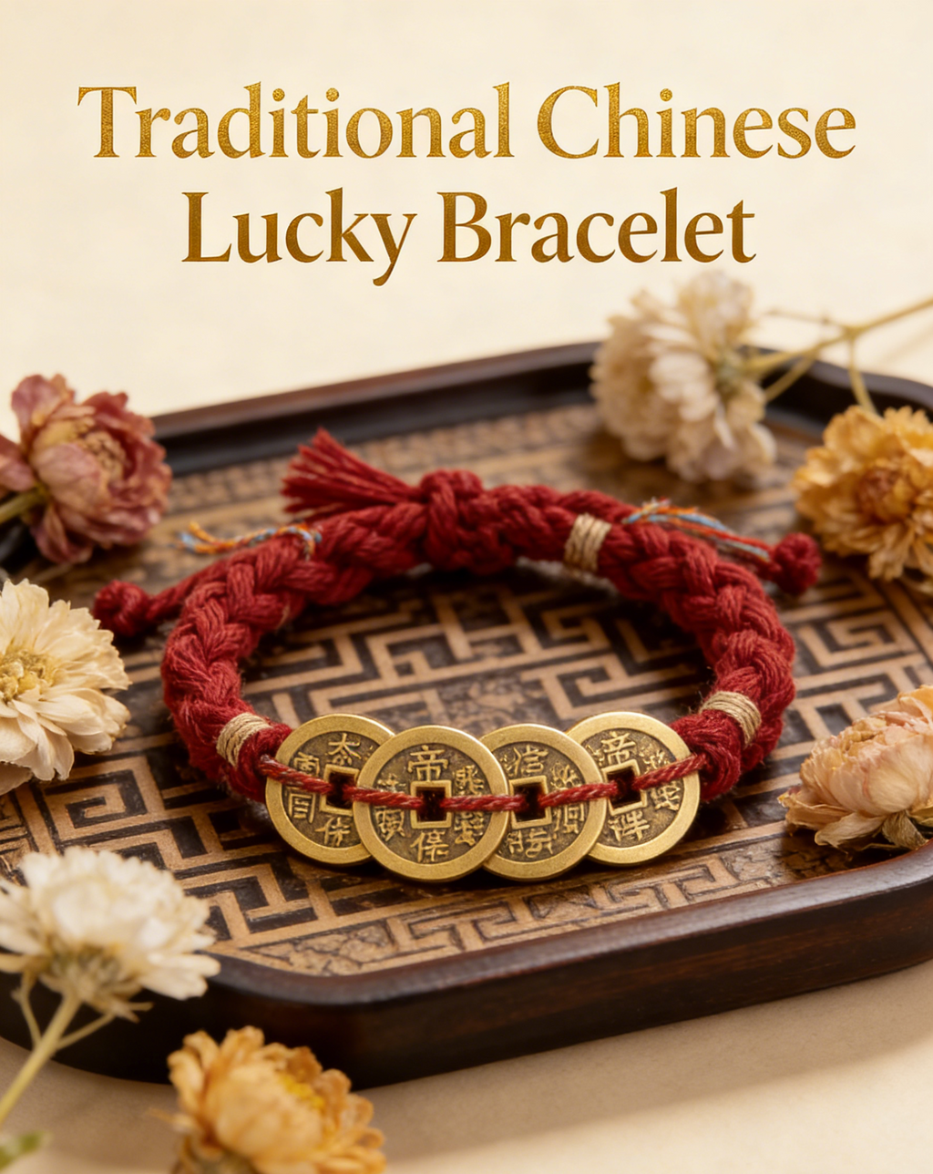red Taoist Coin Bracelet