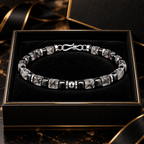 L&X black rutilated quartz bracelet in premium black and gold gift box