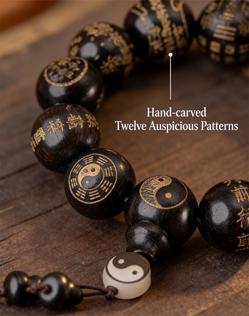 Taoist Purple Sandalwood Lucky Bracelet Taoist Handmade Chinese Jewelry